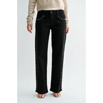 Just black denim/just usa JUST BLACK DENIM LOW RISE STUDDED BAGGY JEAN