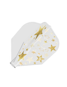 8 Flight 8 Flight White Gold Star Shape Dart Flights