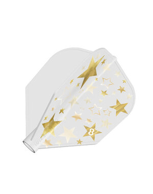 8 Flight 8 Flight White Gold Star Shape Dart Flights