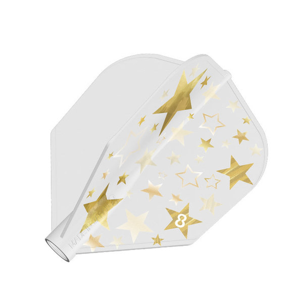 8 Flight 8 Flight White Gold Star Shape Dart Flights