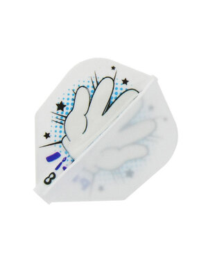 8 Flight 8 Flight Rock Paper Scissors White Shape Dart Flights
