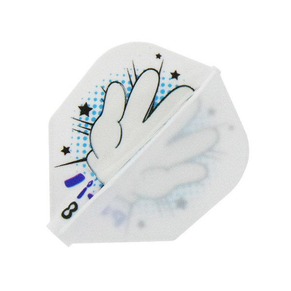 8 Flight 8 Flight Rock Paper Scissors White Shape Dart Flights