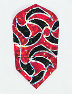 Harrows Darts Black and Red Swirl Slim Dimplex Darts Flights