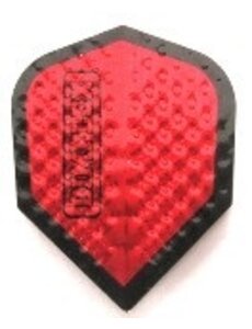 Harrows Darts Dimplex Hot Shot Embossed Metallic Red with Black Border Standard Shape Dart Flight