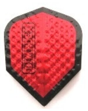 Harrows Darts Dimplex Hot Shot Embossed Metallic Red with Black Border Standard Shape Dart Flight