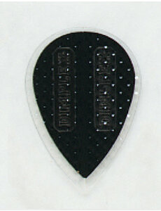 Harrows Darts Dimplex Hot Shot Embossed Black with Transparent Border Pear Shape Dart Flight