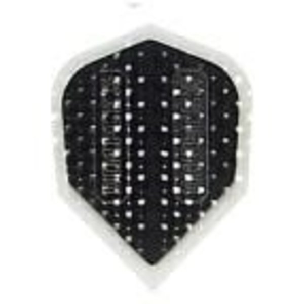 Harrows Darts Dimplex Hot Shot Embossed Black with Transparent Border Standard Shape Dart Flight