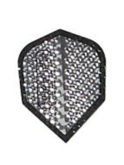 Harrows Darts Metalic Silver with Black Trim Standard Dimplex Dart Flights