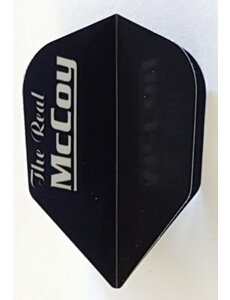 McCoy Darts McCoy Xtra Strong Standard Black with White Text The Real McCoy Dart Flight