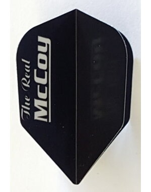 McCoy Darts McCoy Xtra Strong Standard Black with White Text The Real McCoy Dart Flight