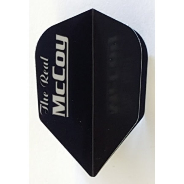 McCoy Darts McCoy Xtra Strong Standard Black with White Text The Real McCoy Dart Flight