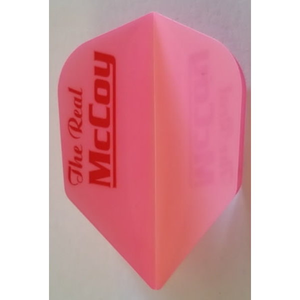 McCoy Darts McCoy Xtra Strong Standard Fluro Pink with Red Text The Real McCoy Dart Flight