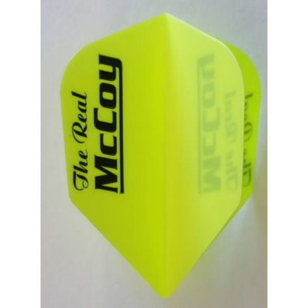 McCoy Darts McCoy Xtra Strong Standard Fluro Yellow with Black Text The Real McCoy Dart Flight
