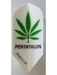 PENTATHLON Pentathlon White Green Leaf Slim Dart Flights