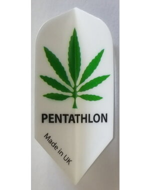 PENTATHLON Pentathlon White Green Leaf Slim Dart Flights