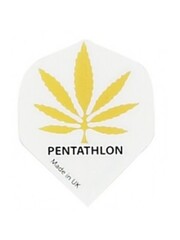PENTATHLON Pentathlon White with Gold Cannabis Leaf Standard Dart Flights