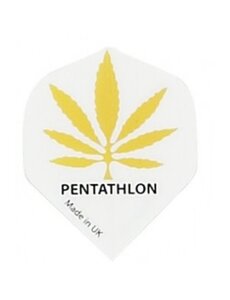PENTATHLON Pentathlon White with Gold Cannabis Leaf Standard Dart Flight