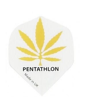 PENTATHLON Pentathlon White with Gold Cannabis Leaf Standard Dart Flights