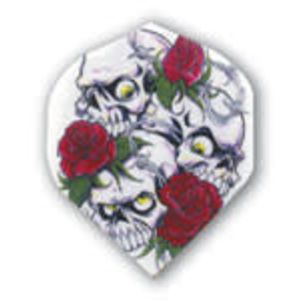 Poly Royal Skull and Roses White Standard Poly Royal Hard Dart Flight