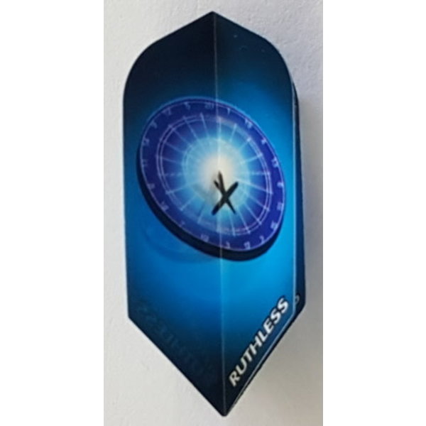 RUTHLESS Ruthless Blue Dartboard Slim Shape Dart Flights
