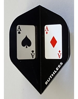 RUTHLESS Ruthless Black with Pocket Aces Standard Dart Flights