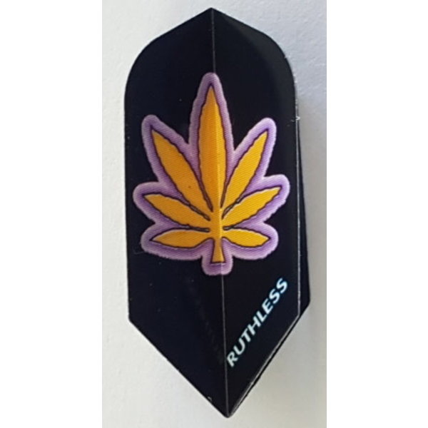 RUTHLESS Ruthless Black Yellow Canabis Leaf Slim Dart Flights