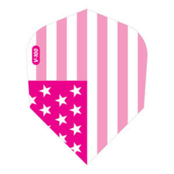 Viper Darts Viper V-100 American Flag Traditional Pink Metallic Standard Dart Flights