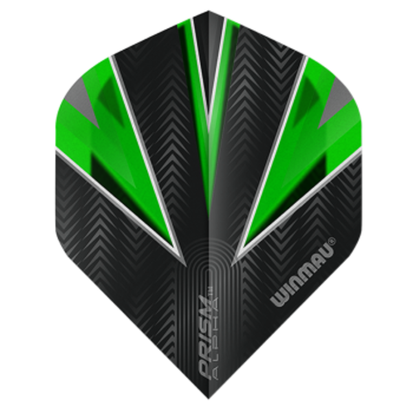 Winmau Darts Winmau Prism Alpha Black and Green 3 Standard Dart Flights
