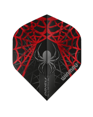 Winmau Darts Winmau Prism Alpha Black and Red Spider 124 Standard Dart Flights