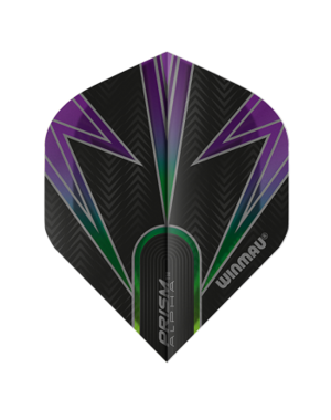 Winmau Darts Winmau Prism Alpha Black and Purple 17 Standard Dart Flights