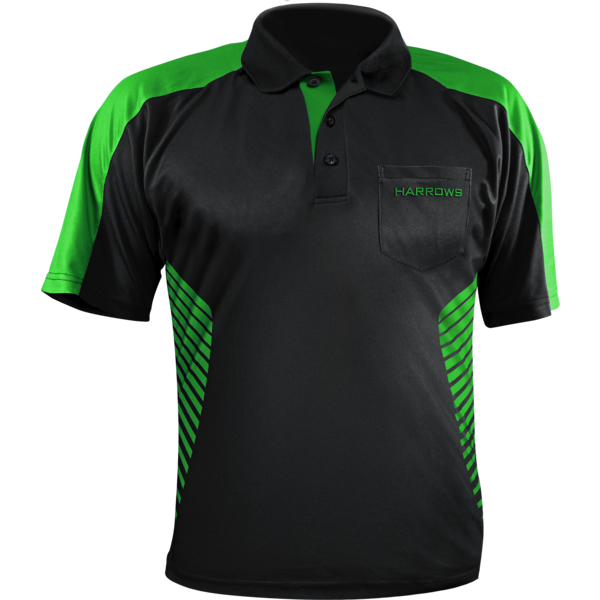 Harrows Darts Harrows Vivid Black And Green 2XL Dart Shirt