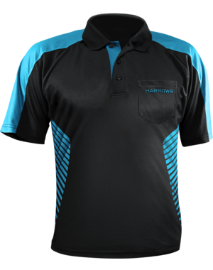 Harrows Darts Harrows Vivid Black Aqua 2XL Dart Shirt