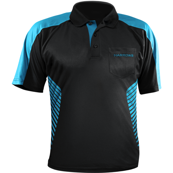 Harrows Darts Harrows Vivid Black Aqua 2XL Dart Shirt