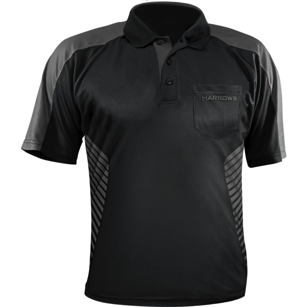 Harrows Darts Harrows Vivid Black Grey 4XL Dart Shirt