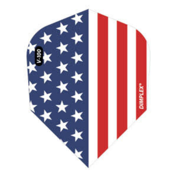 Viper Darts Viper V-100 American Flag Metallic Vertical Dimplex Standard Dart Flights
