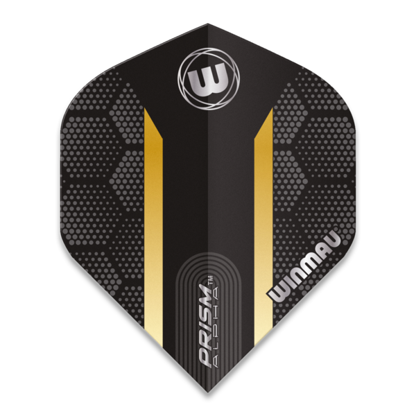 Winmau Darts Winmau Prism Alpha Black and Gold Hexagon 185 Standard Dart Flights
