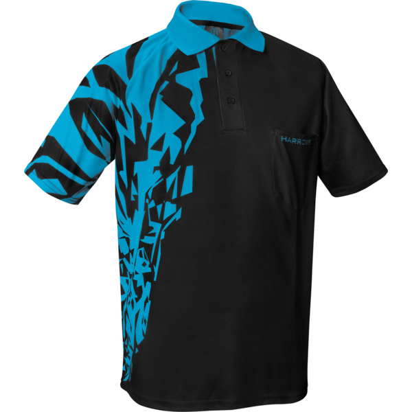 Harrows Darts Harrows Rapide Black and Aqua Shirt L