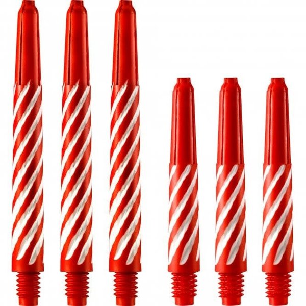 Designa Red and White Spiral Short Nylon Shafts