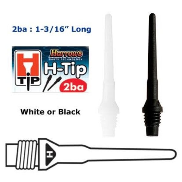 Harrows Darts Bulk H Tip Black 1000ct 2BA Soft Tip Points