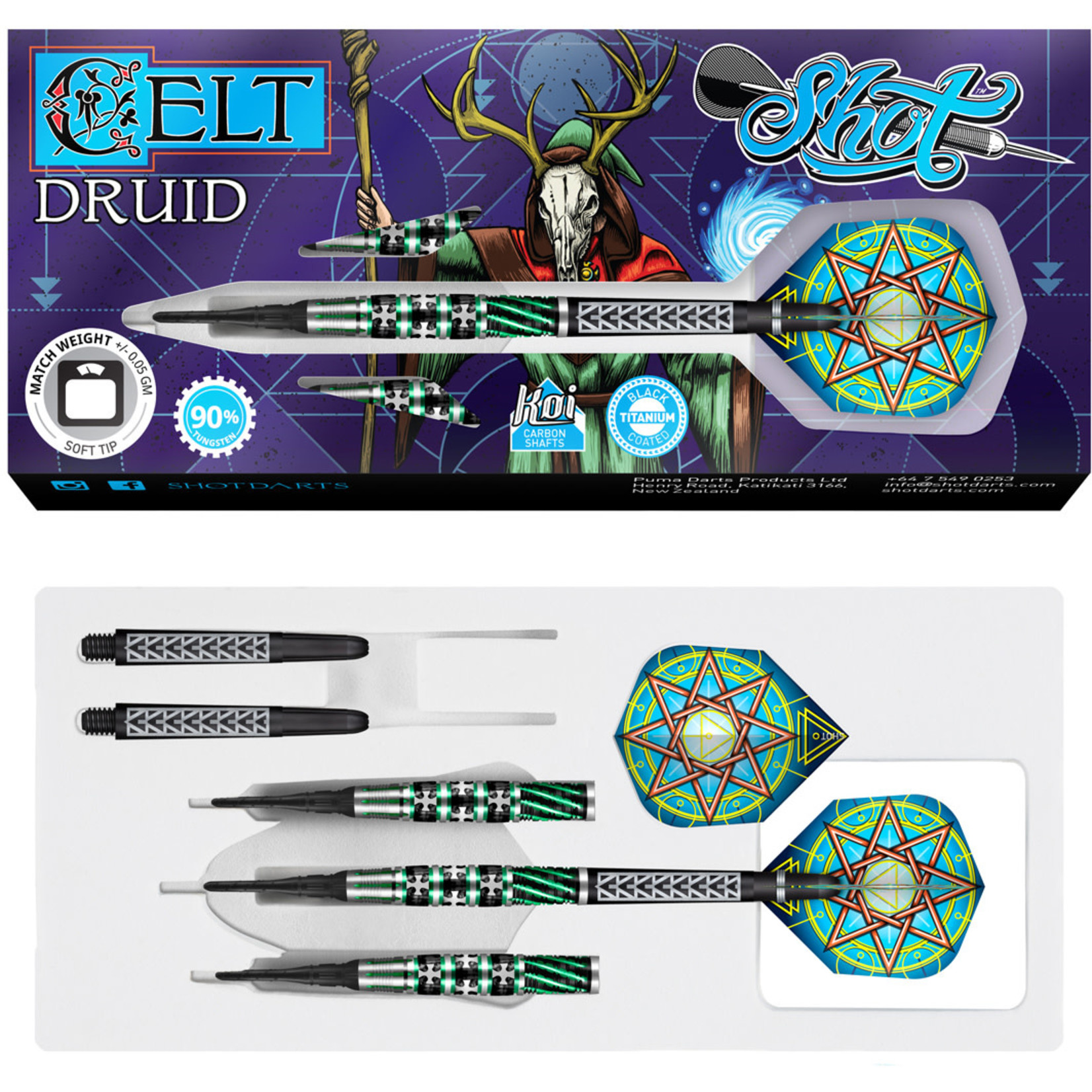 SHOT DARTS Celt Druid Soft Tip Dart Set 20gm