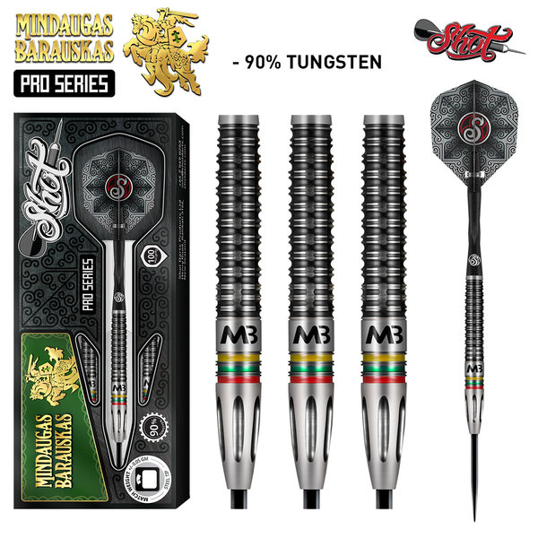 SHOT DARTS Shot Pro Series - Mindaugas Barauskas 90% Steel Tip Darts 25g