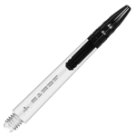 Mission Darts Mission Sabre Shafts - Polycarbonate - Clear - Black Top - Medium