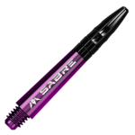 Mission Darts Mission Sabre Shafts - Polycarbonate - Purple - Black Top - Short