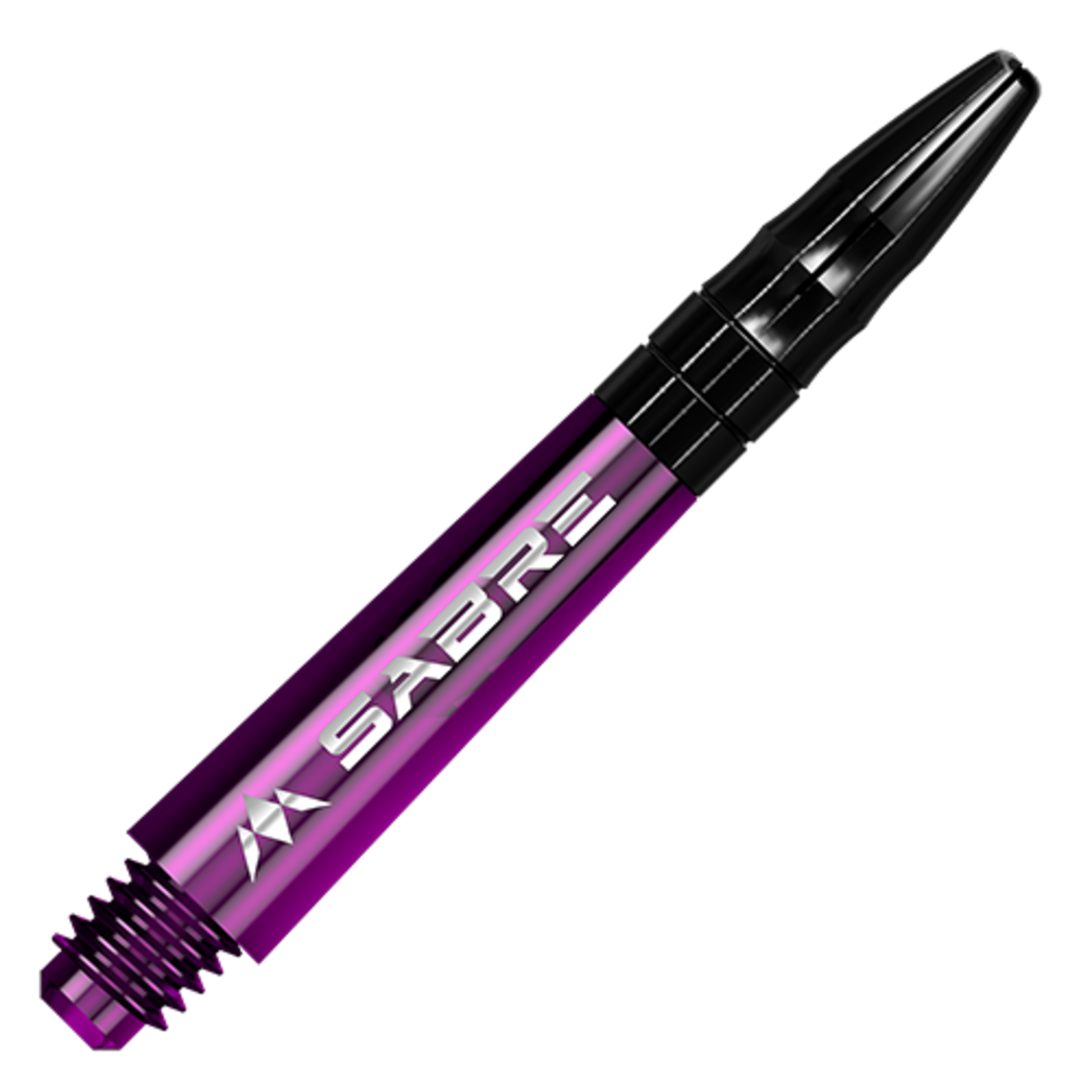 Mission Darts Mission Sabre Shafts - Polycarbonate - Purple - Black Top - Short