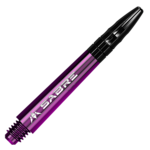 Mission Darts Mission Sabre Shafts - Polycarbonate - Purple - Black Top - Tweenie