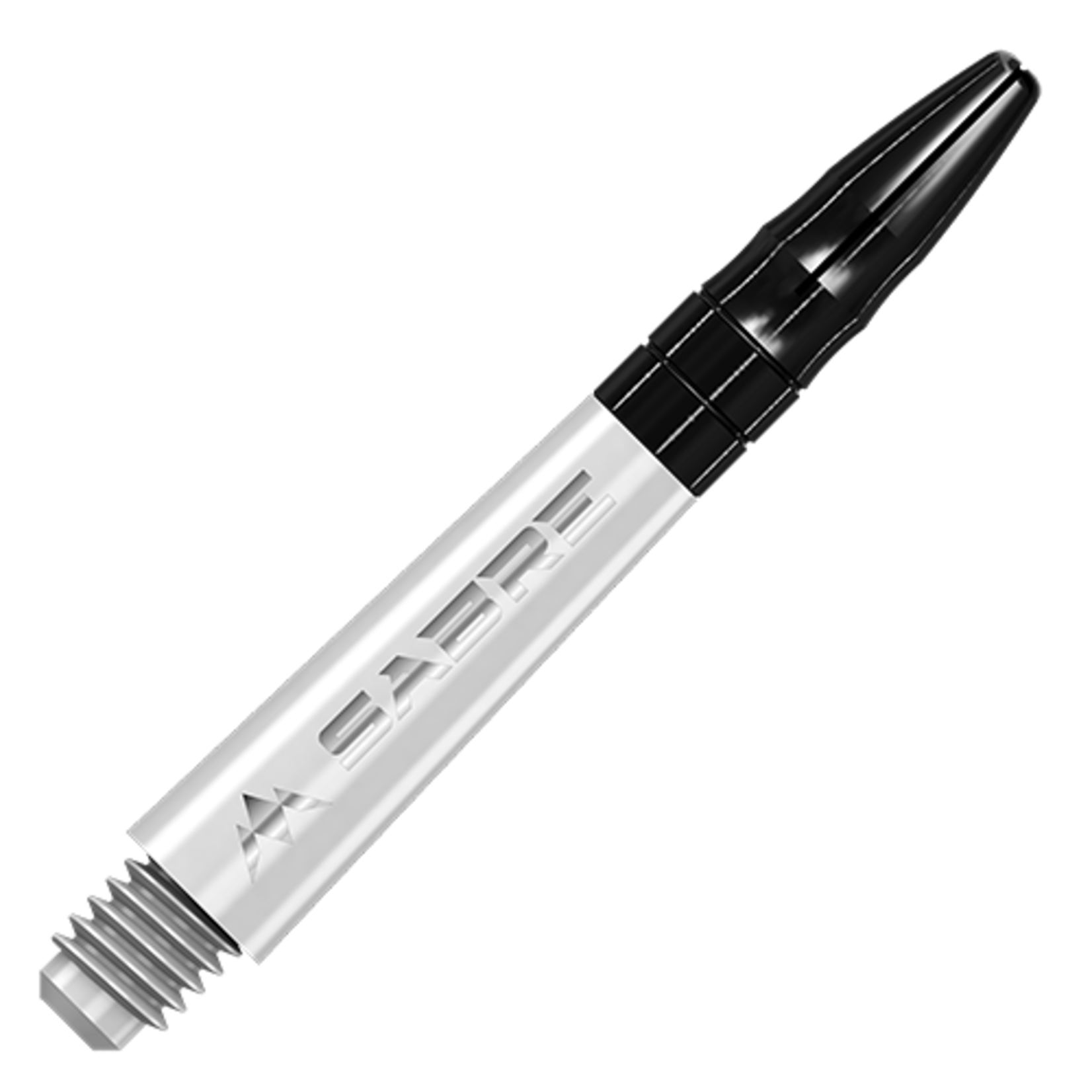Mission Darts Mission Sabre Shafts - Polycarbonate - White - Black Top - Short