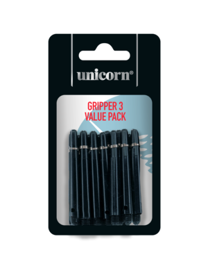 Unicorn Darts Unicorn Gripper 3 Black 5 Pack Medium