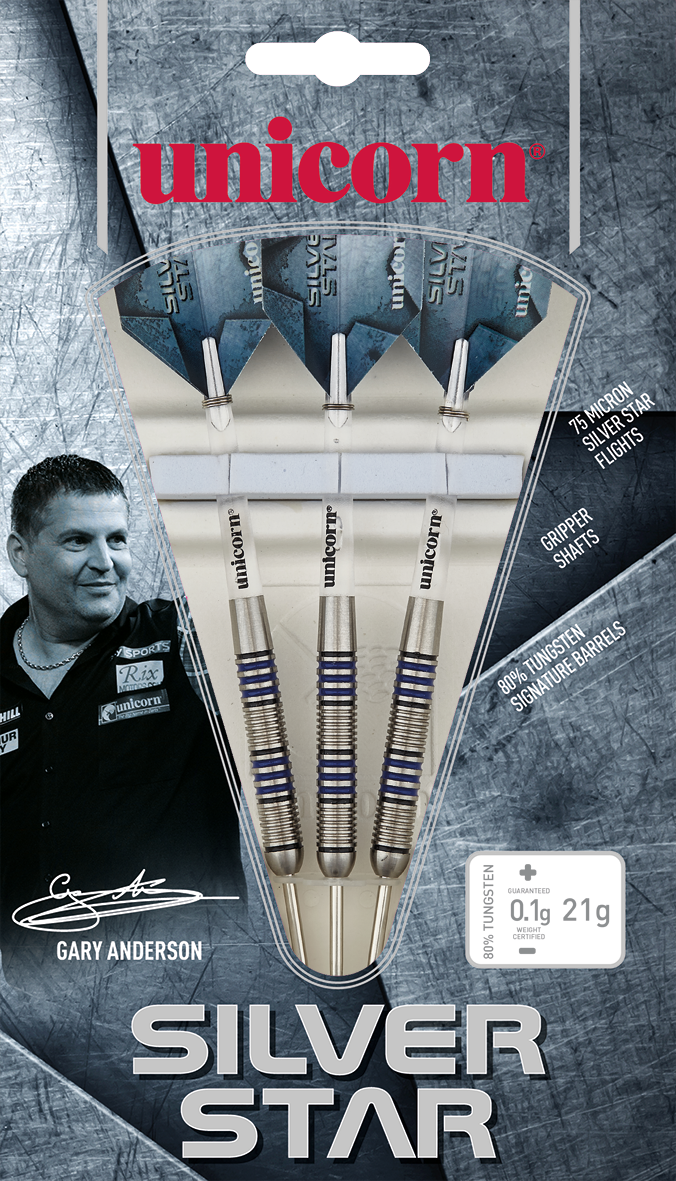ダーツ gary anderson 21g Unicorn Gary Anderson Silver Star 80% 21g Steel Tip Darts