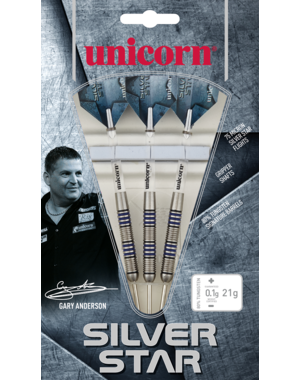 Unicorn Darts Unicorn Gary Anderson Silver Star 80% 23g Steel Tip Darts