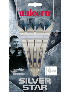 Unicorn Darts Unicorn Gary Anderson Silver Star 80% 27g Steel Tip Darts